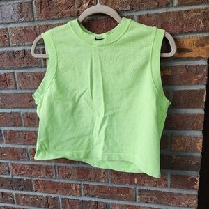 Nike Sportswear Washed Mock Neck Top- Ghost Green